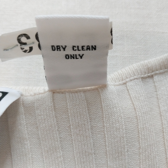 WR Size 6 Silk Blend Studded Faux Wrap Cream Long Sleeve Sweater - Picture 14 of 15